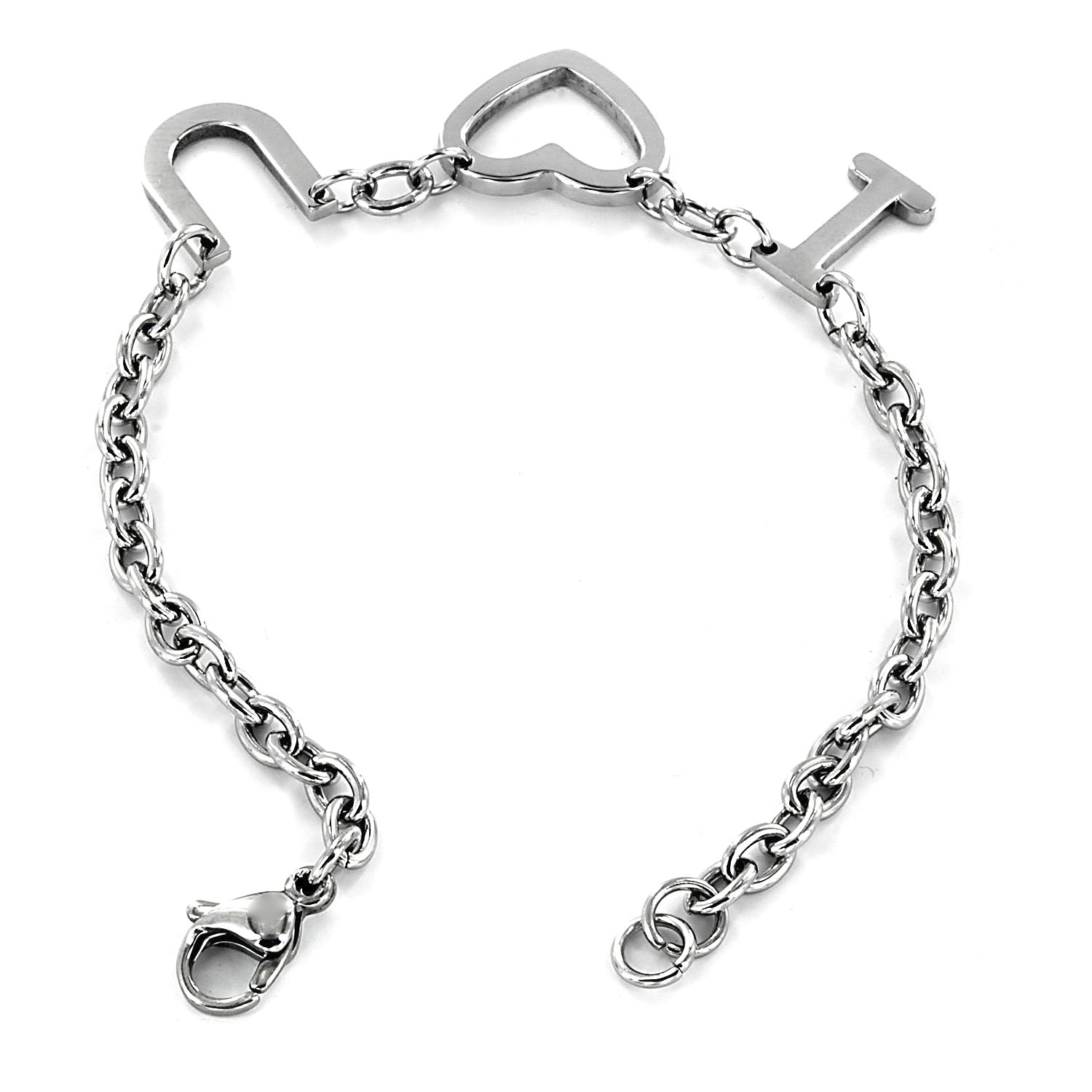 Foto 2 | Brazalete De Acero Inoxidable «i (heart) U» De West Coast Jewelry - Venta Internacional.