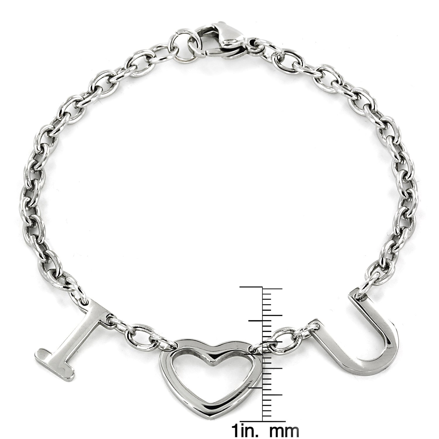 Foto 4 pulgar | Brazalete De Acero Inoxidable «i (heart) U» De West Coast Jewelry - Venta Internacional.