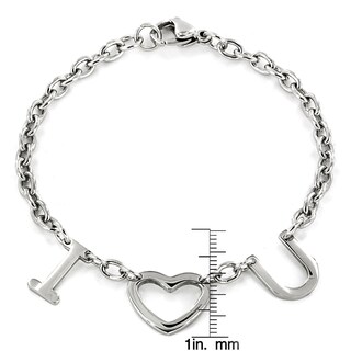 Foto 3 | Brazalete De Acero Inoxidable «i (heart) U» De West Coast Jewelry - Venta Internacional.