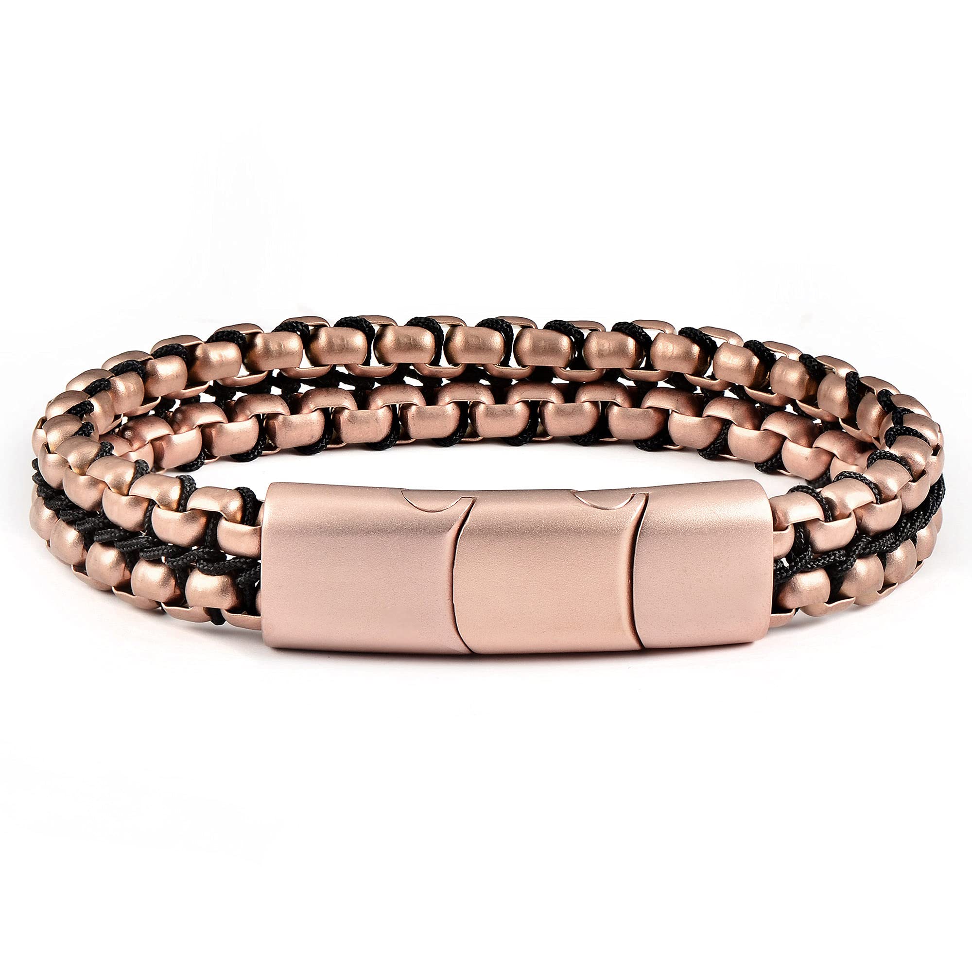 Foto 1 | Brazalete Crucible De Acero Inoxidable Chapado En Oro Rosa Con Acabado Mate - Venta Internacional.