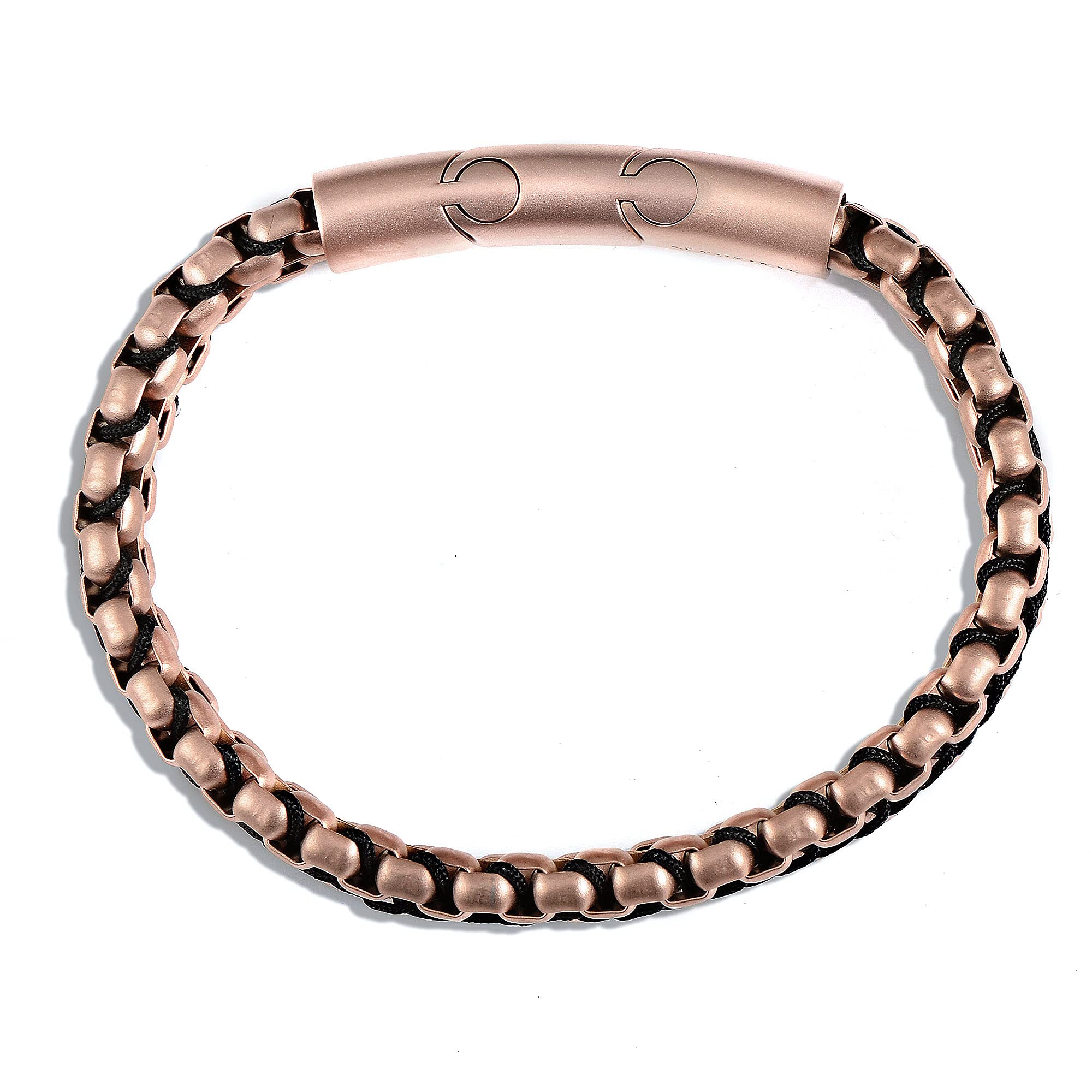 Foto 3 pulgar | Brazalete Crucible De Acero Inoxidable Chapado En Oro Rosa Con Acabado Mate - Venta Internacional.