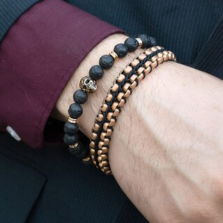 Foto 3 | Brazalete Crucible De Acero Inoxidable Chapado En Oro Rosa Con Acabado Mate - Venta Internacional.