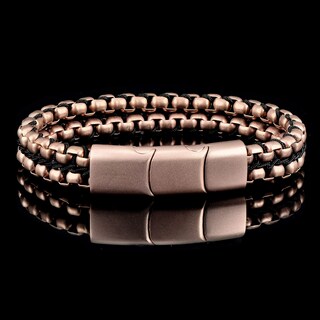 Foto 4 | Brazalete Crucible De Acero Inoxidable Chapado En Oro Rosa Con Acabado Mate - Venta Internacional.