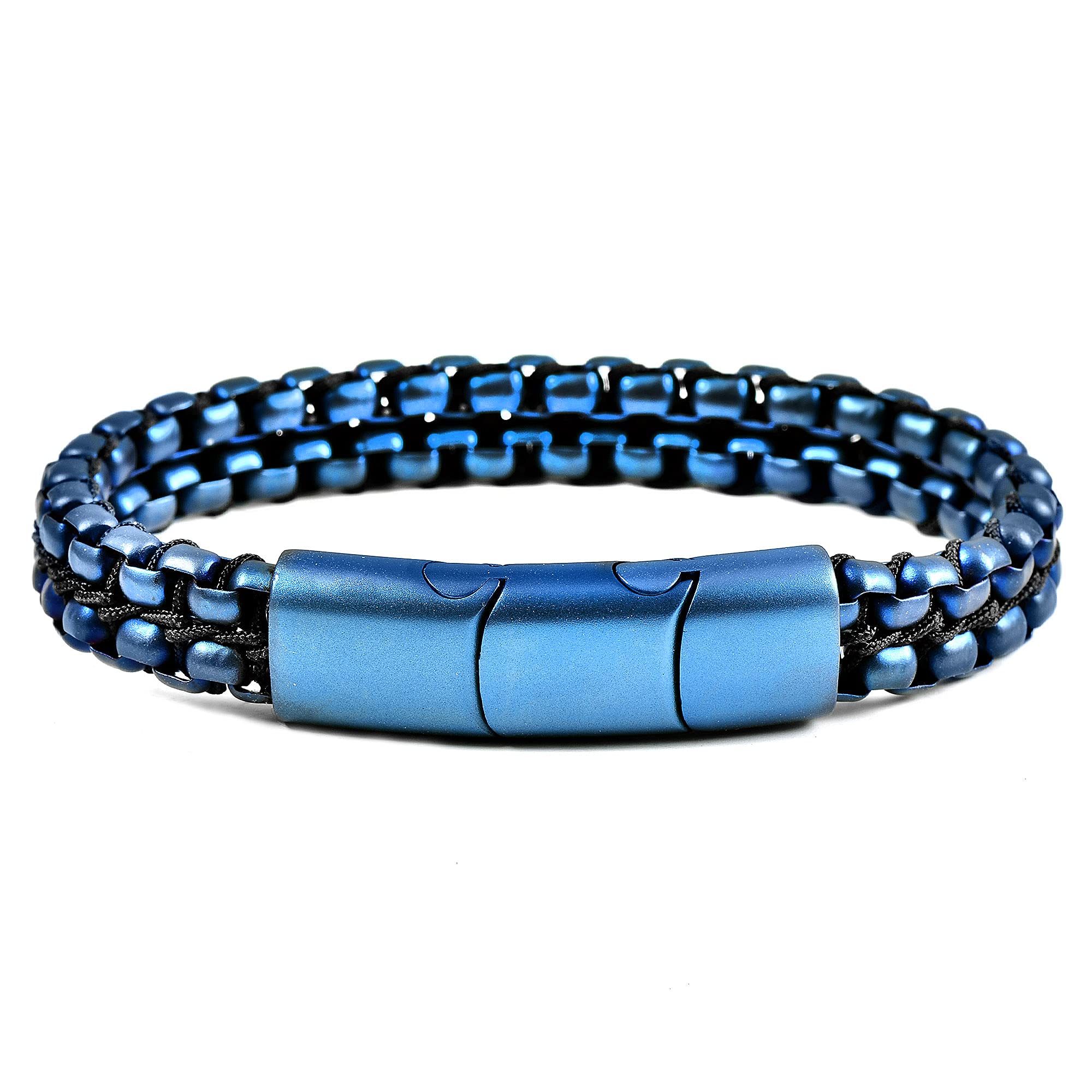 Foto 1 | Brazalete Crucible De Acero Inoxidable Bañado En Azul Con Acabado Mate - Venta Internacional.