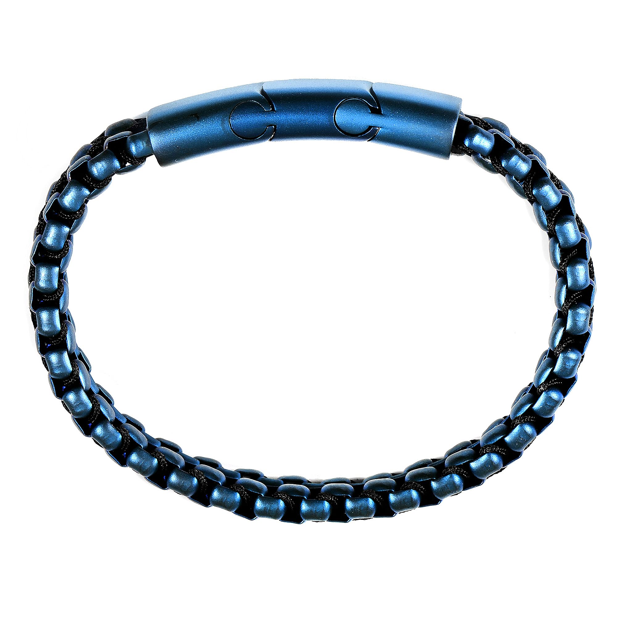 Foto 2 | Brazalete Crucible De Acero Inoxidable Bañado En Azul Con Acabado Mate - Venta Internacional.