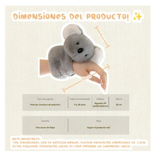 Foto 2 | 1pcz Pulsera Koala Peluche Lab.g, Gris