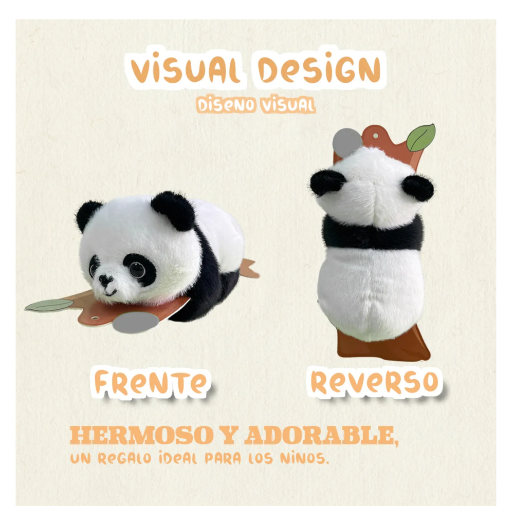 Foto 4 pulgar | 1pcz Pulsera Panda Peluche Belug, Negro Blanco