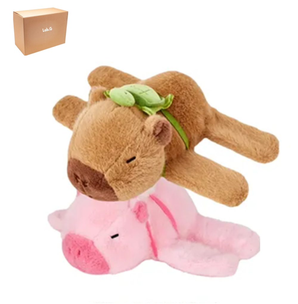 Foto 2 pulgar | 2pz Capibaras Peluche Lab.g, Rosa Cafe