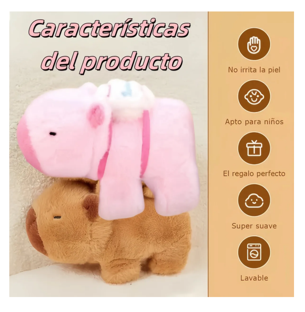 Foto 6 pulgar | 2pz Capibaras Peluche Lab.g, Rosa Cafe