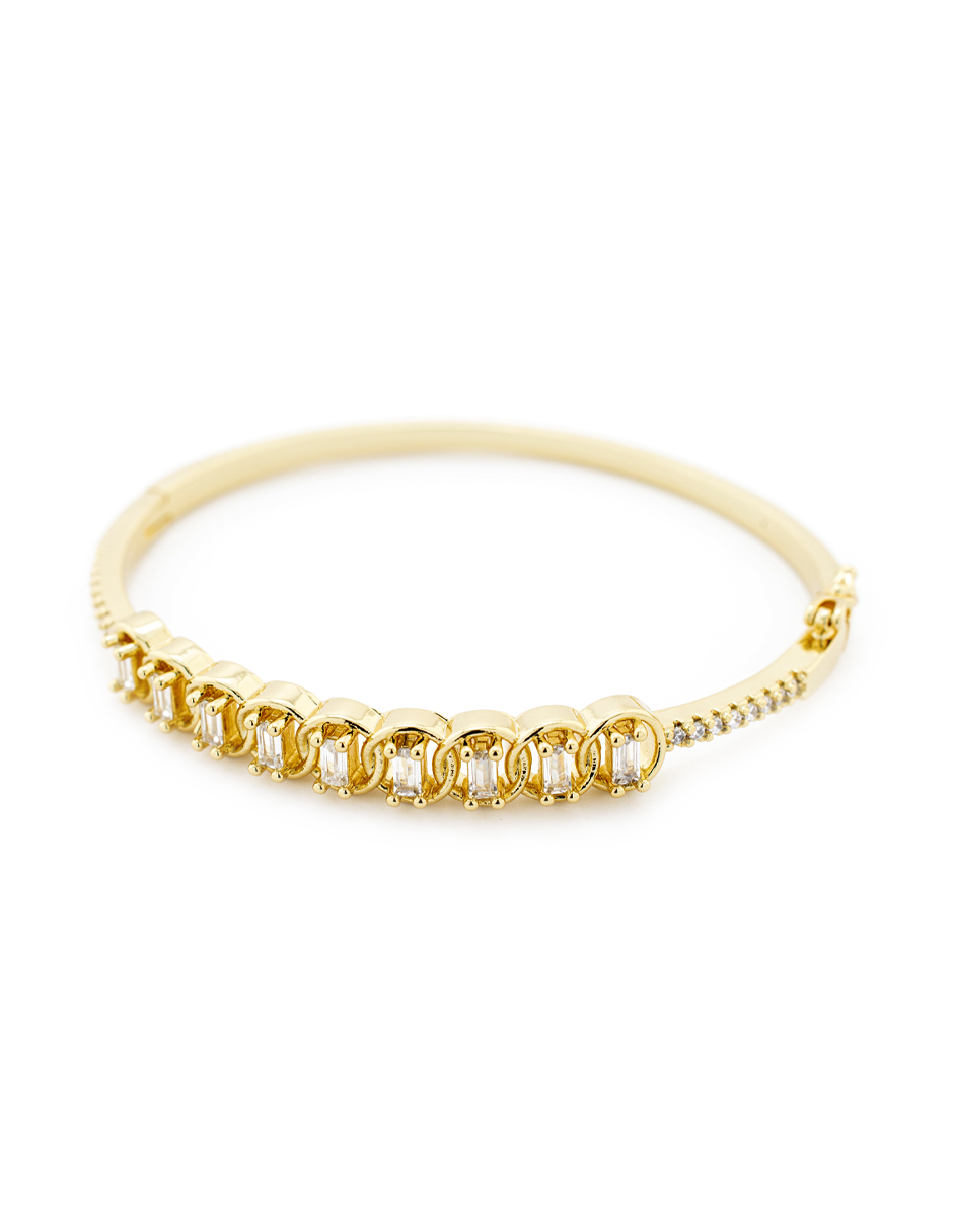 Brazalete Zirconias The Golden Store Chapa De Oro 18k