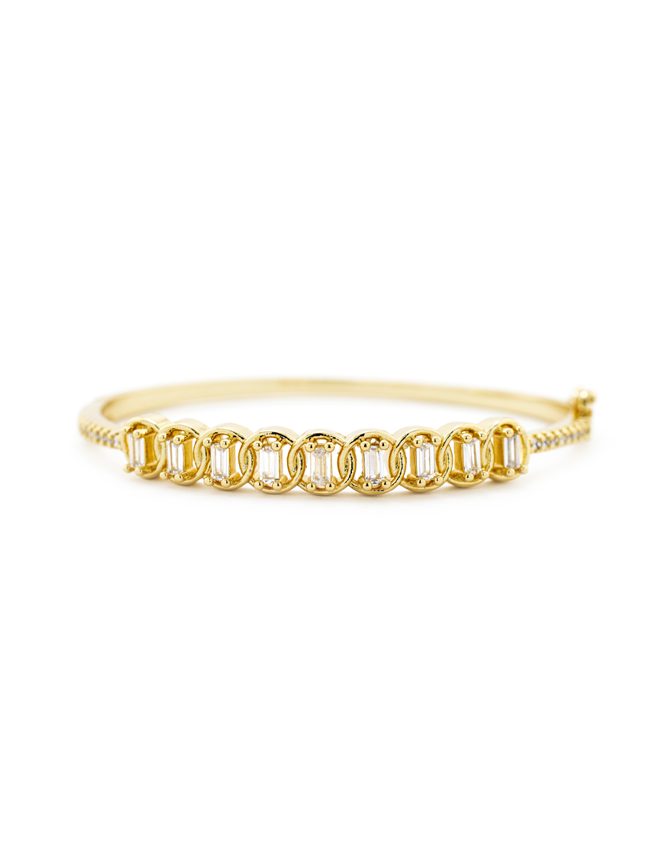 Foto 3 pulgar | Brazalete Zirconias The Golden Store Chapa De Oro 18k