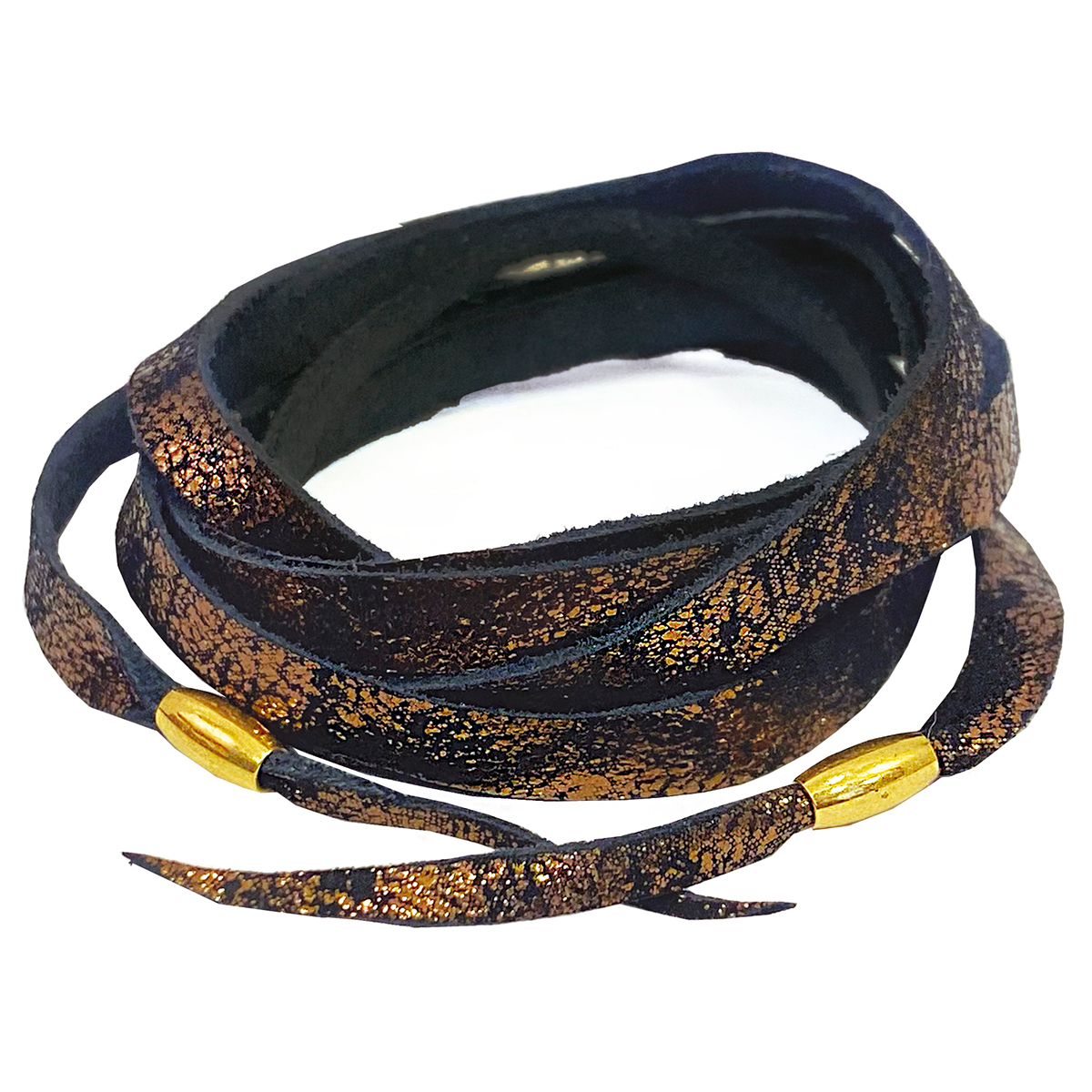 Foto 1 | Pulsera De Piel Unisex Con Baño De Oro Vangania Gratitud