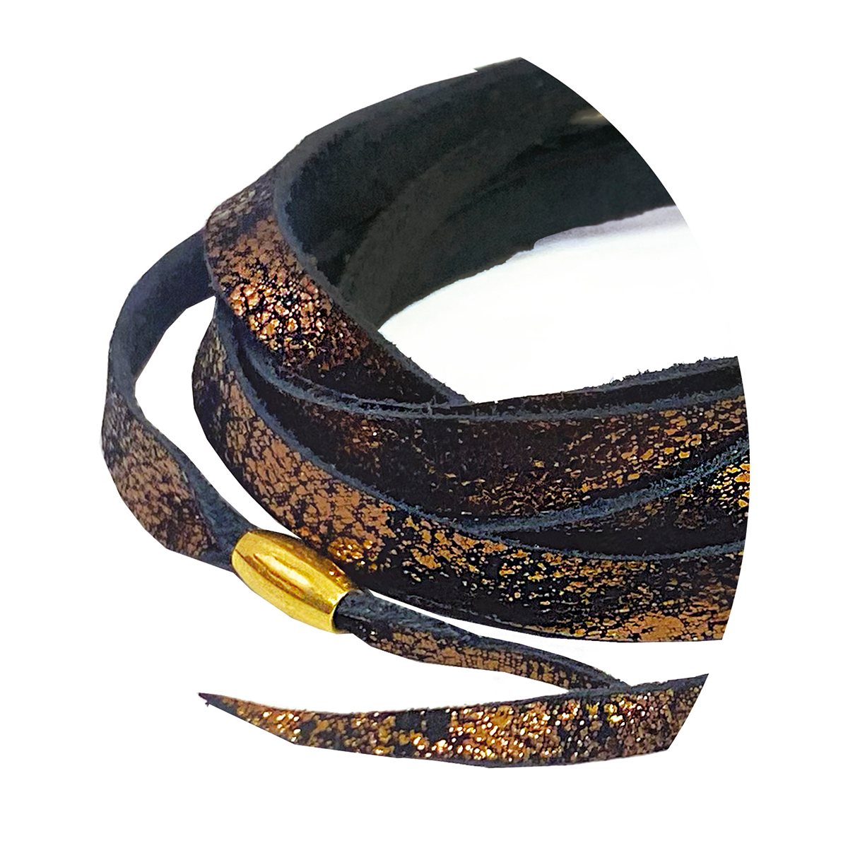 Foto 3 pulgar | Pulsera De Piel Unisex Con Baño De Oro Vangania Gratitud