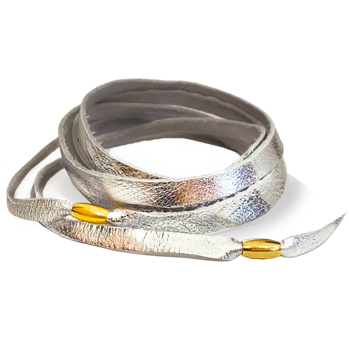 Foto 2 pulgar | Pulsera De Piel Unisex Con Baño De Oro Vangania Gratitud
