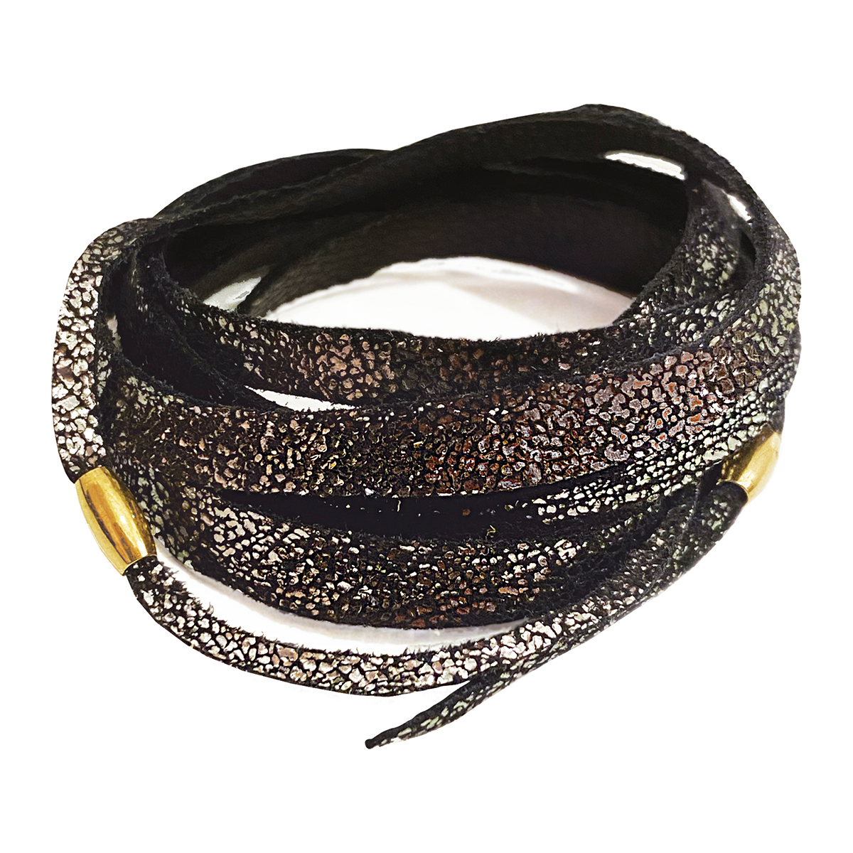 Foto 2 pulgar | Pulsera De Piel Unisex Con Baño De Oro Vangania Gratitud