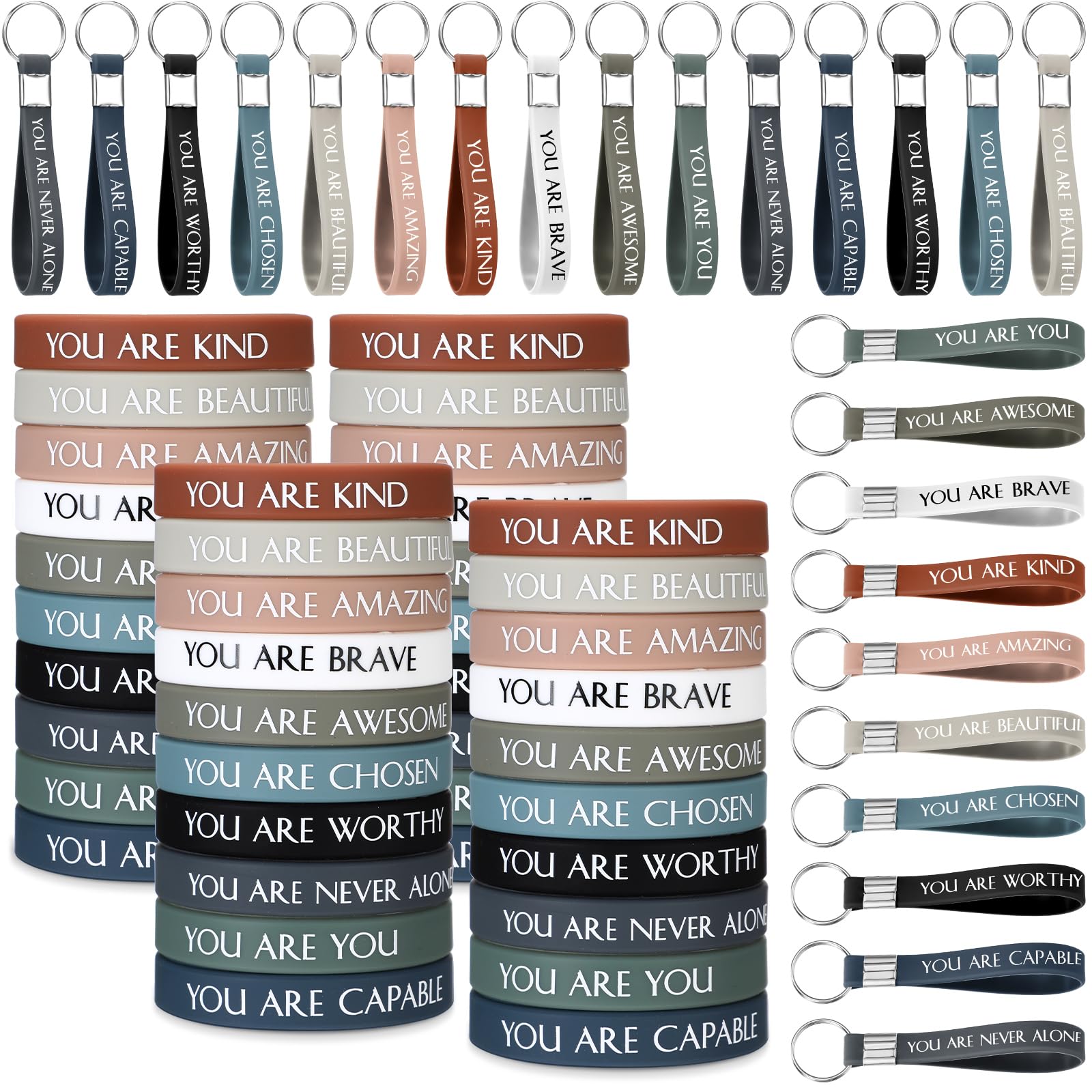 Foto 2 pulgar | Set De 120 Pulseras Y Llaveros Motivacionales Sratte - Venta Internacional.