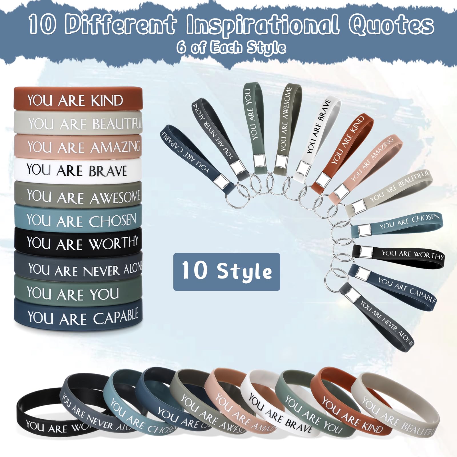 Foto 3 | Set De 120 Pulseras Y Llaveros Motivacionales Sratte - Venta Internacional.