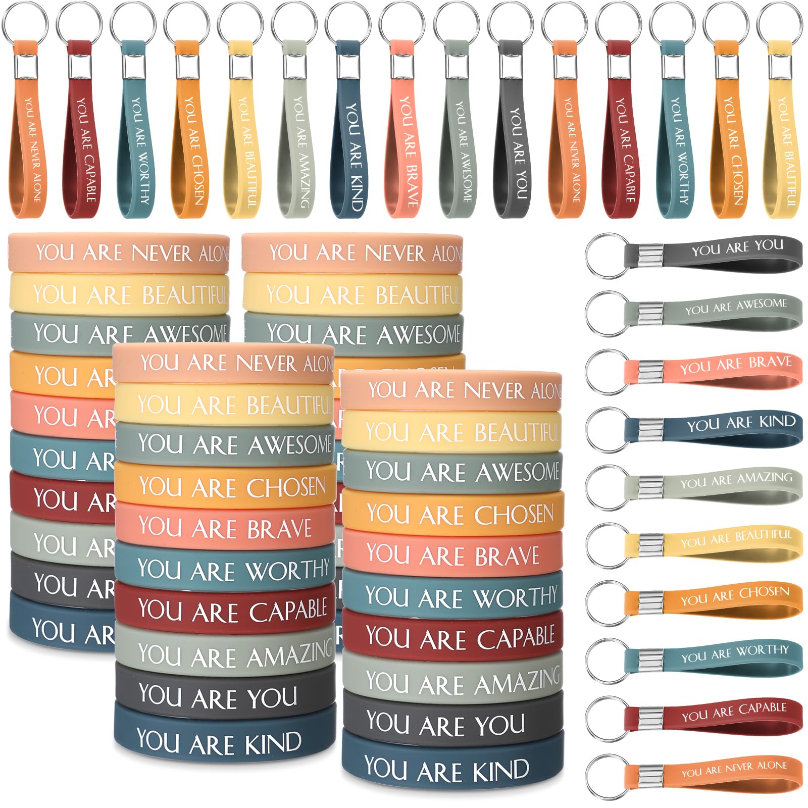 Foto 1 | Pulseras Y Llaveros Motivacionales Sratte 120 Unidades (vibrantes) - Venta Internacional.