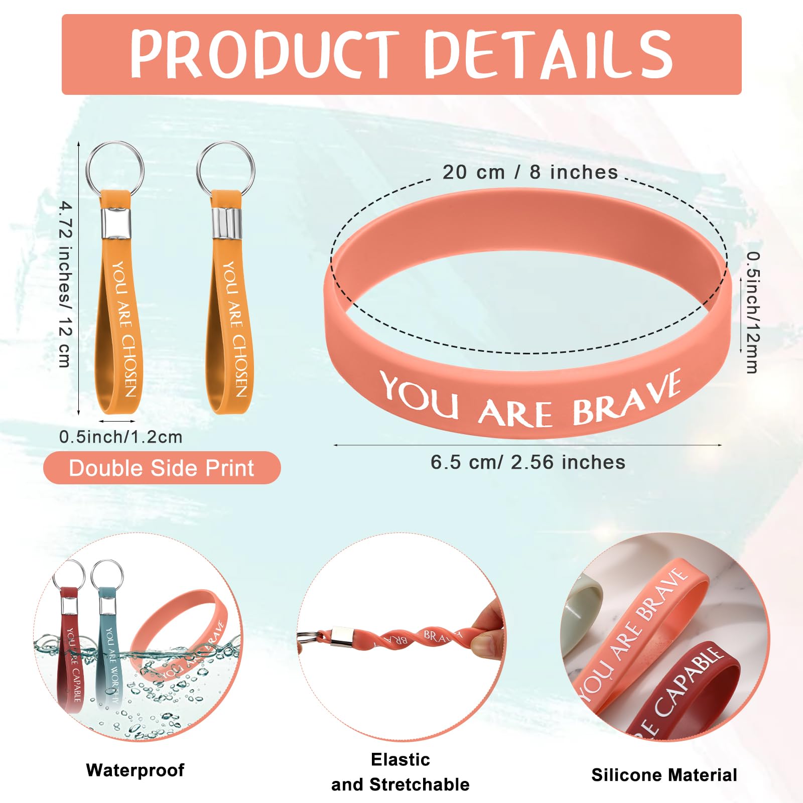 Foto 2 | Pulseras Y Llaveros Motivacionales Sratte 120 Unidades (vibrantes) - Venta Internacional.