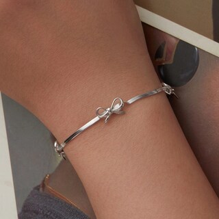 Foto 3 | Pulsera Chulada Moños De Plata .925 Con Chapa De Platino Se Puede Mojar.