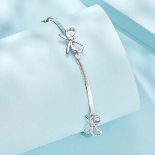 Foto 4 | Pulsera Chulada Moños De Plata .925 Con Chapa De Platino Se Puede Mojar.