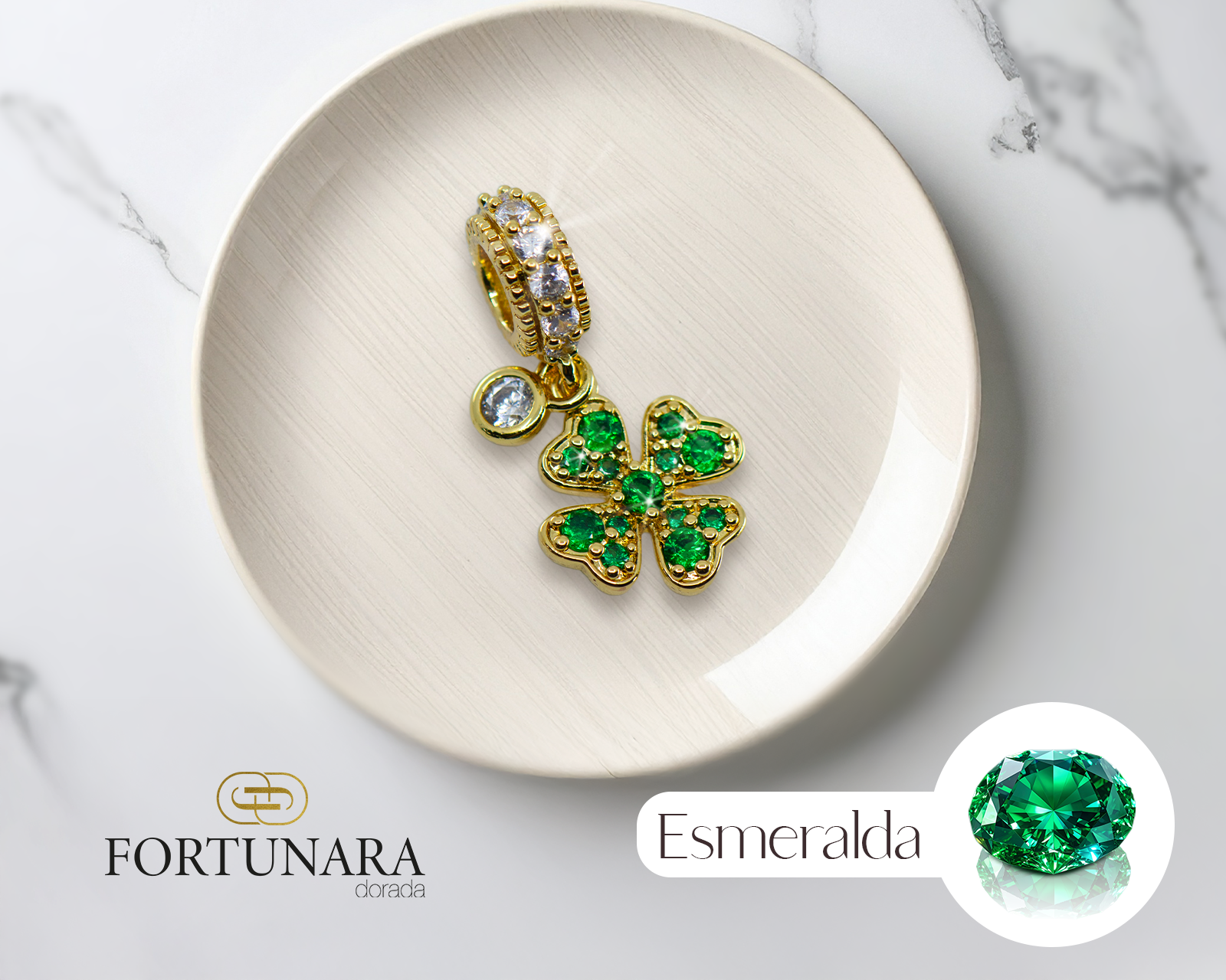 Foto 6 pulgar | Pulsera Fortunara - Baño De Oro De 18k + 12 Charms