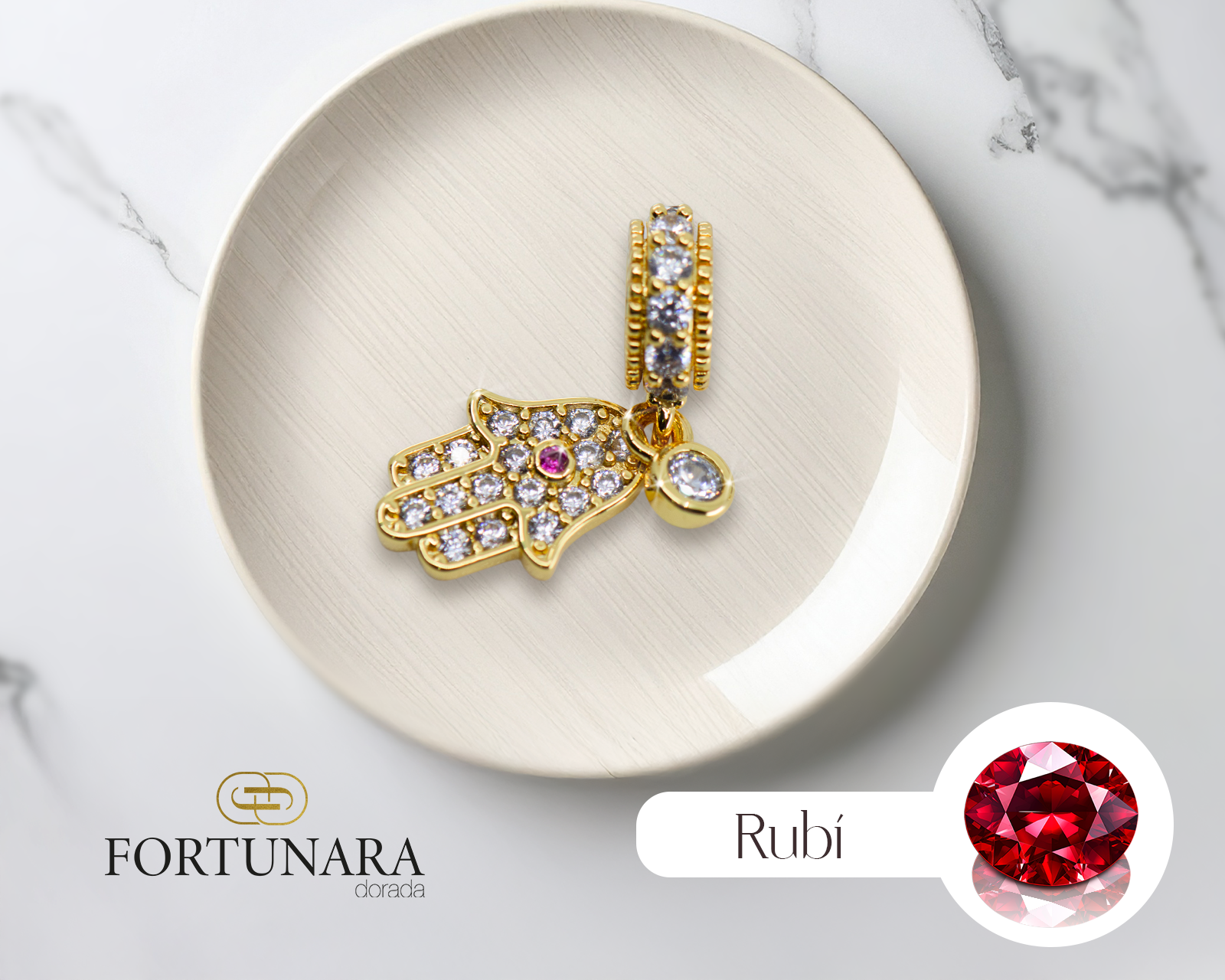 Foto 7 pulgar | Pulsera Fortunara - Baño De Oro De 18k + 12 Charms