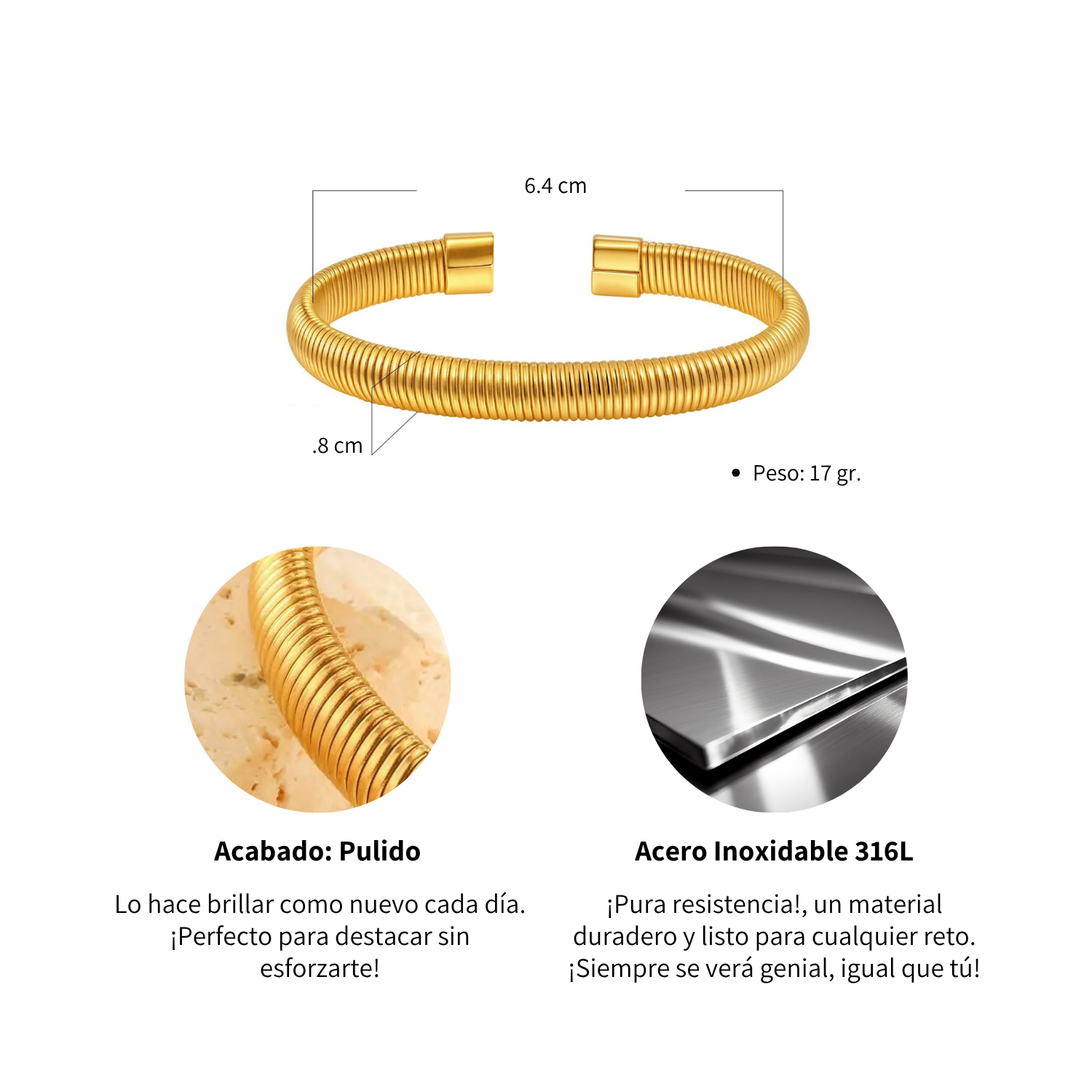 Foto 5 | Pulsera Chulada  Solsticio De Acero Inoxidable Hipoalergénico