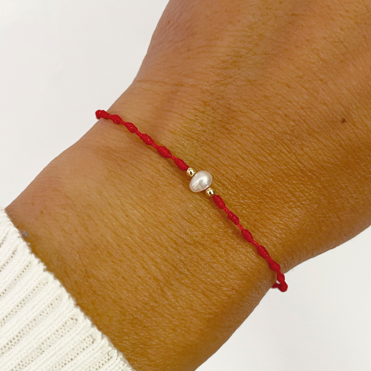 Foto 5 pulgar | Pulsera Roja Vangania Perla Natural Joyería Artesanal Unisex