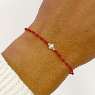 Foto 4 | Pulsera Roja Vangania Perla Natural Joyería Artesanal Unisex