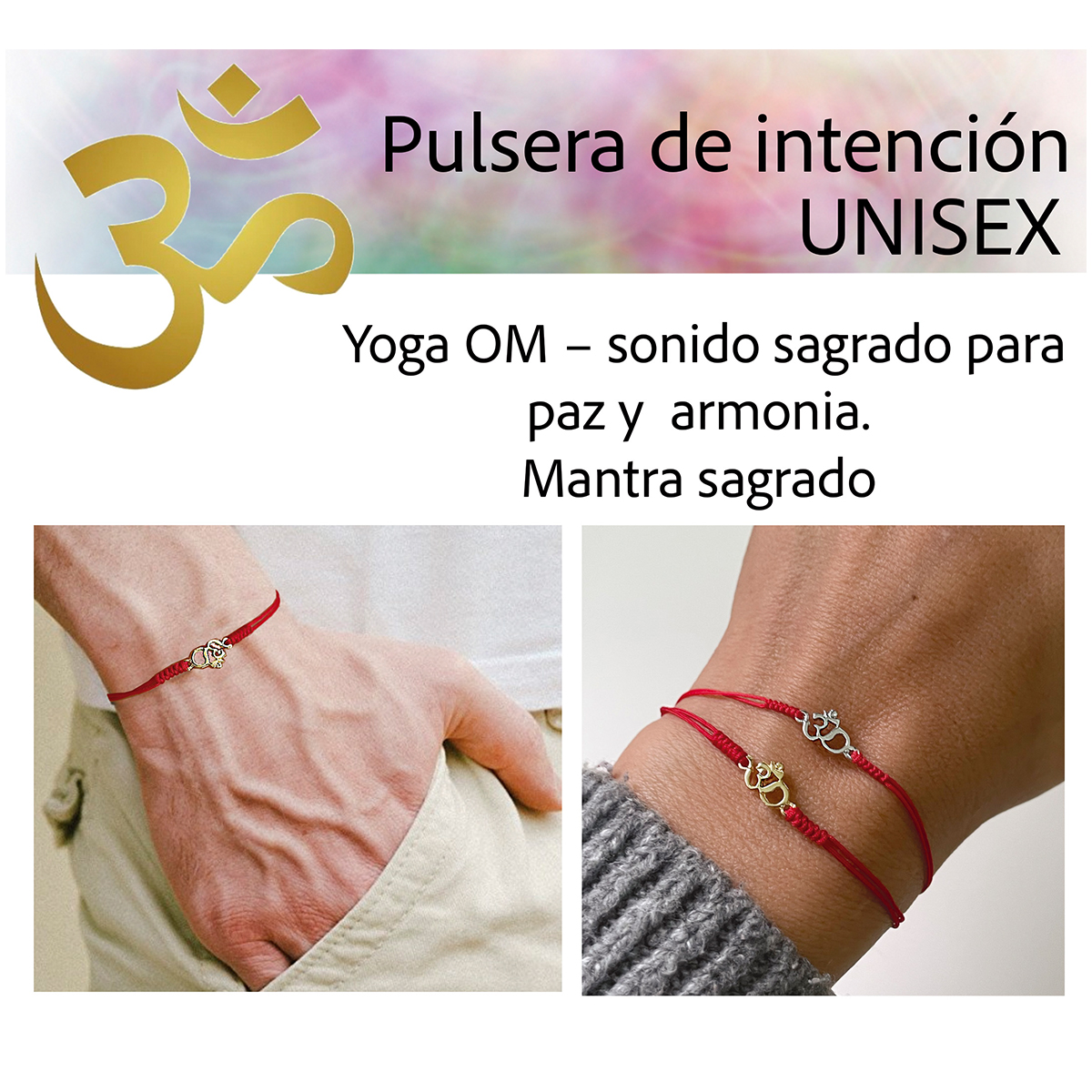 Foto 8 pulgar | Pulsera Roja Vangania Om Oro Regalo Joyería Unisex