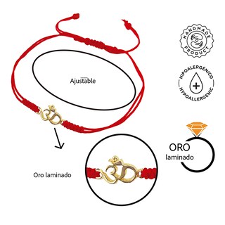 Foto 2 | Pulsera Roja Vangania Om Oro Regalo Joyería Unisex