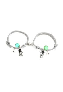 Foto 1 | Set 2 Pulseras Para Parejas Imán Astronauta Brilla Oscuridad Color Gris