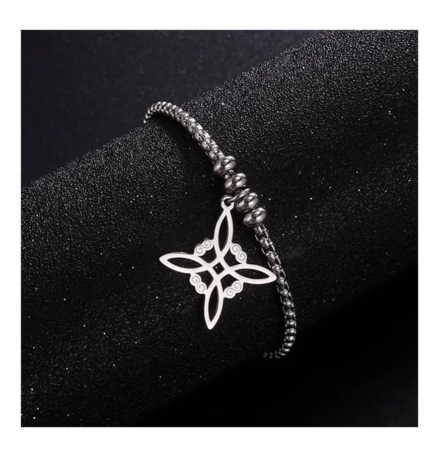 Foto 5 pulgar | Pulsera Nudo Bruja Acero Inoxidable