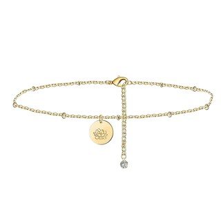 Foto 1 | Anklet Huoguo Colgante De Aleación Chapado En Oro Para El Mes De Nacimiento Para Mujer - Venta Internacional.
