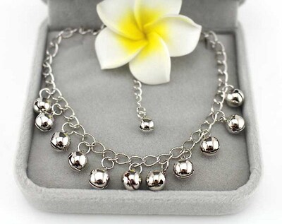 Foto 3 | Pulsera Tobillera Para Mujeres Y Niñas Con Cascabeles En Aleación De Plata - Venta Internacional.