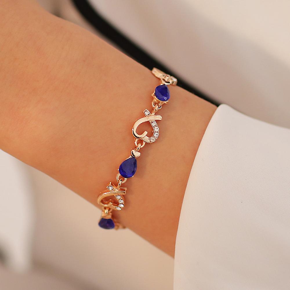 Foto 2 pulgar | Pulsera Huoguo  Cristal En Forma De Corazón Y Circonitas  20 Cm - Venta Internacional.