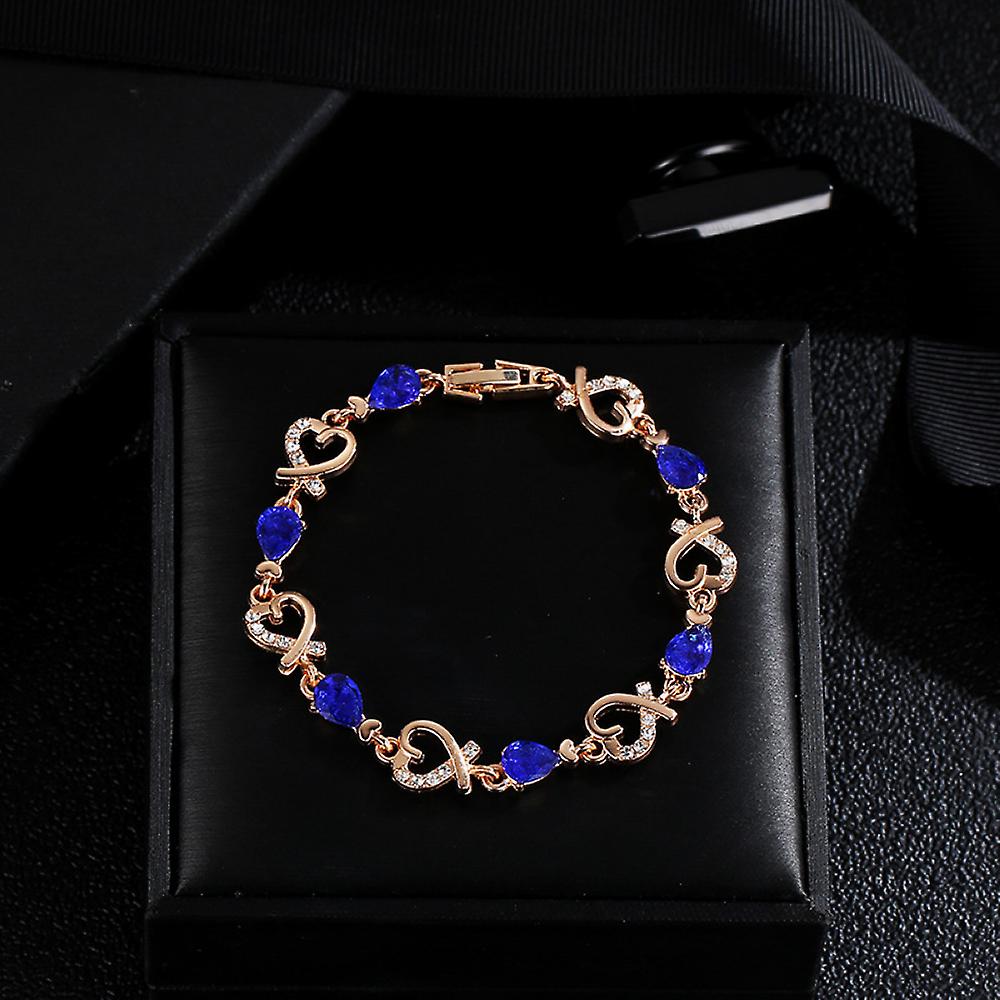 Foto 3 pulgar | Pulsera Huoguo  Cristal En Forma De Corazón Y Circonitas  20 Cm - Venta Internacional.