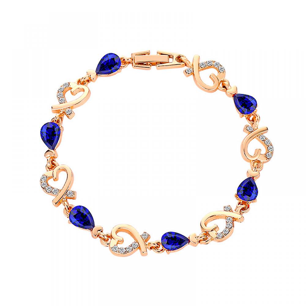 Foto 4 pulgar | Pulsera Huoguo  Cristal En Forma De Corazón Y Circonitas  20 Cm - Venta Internacional.