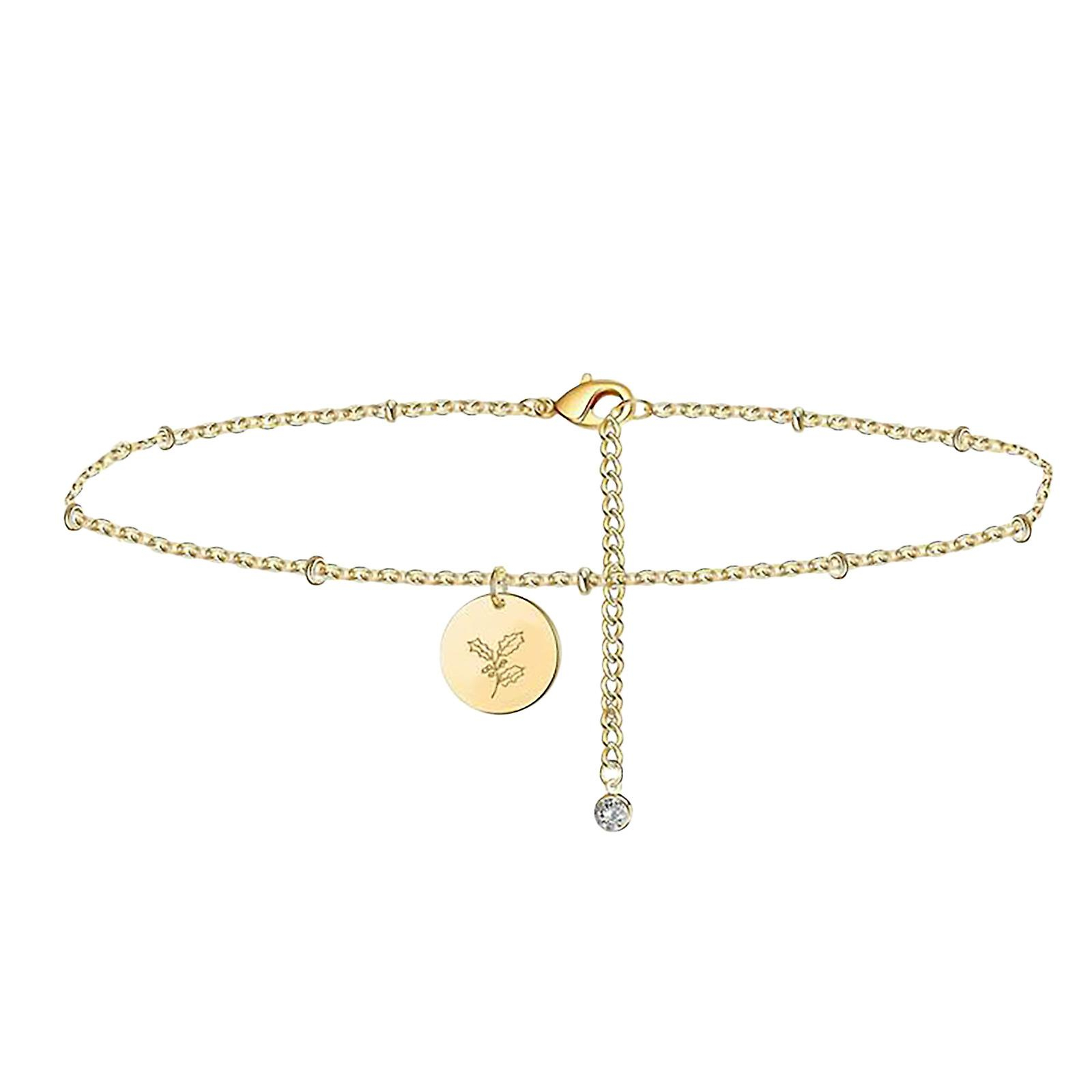 Foto 2 pulgar | Anklet Huoguo  Colgante De Aleación Chapado En Oro Para El Mes De Nacimiento  Para Mujer - Venta Internacional.