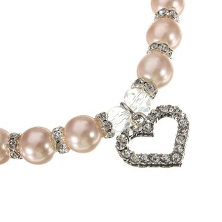 Foto 1 | Collar Para Mascotas Huoguo Con Colgante De Diamantes De Imitación En Forma De Corazón Y Perla - Venta Internacional.