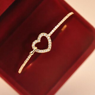 Foto 2 | Brazalete Tipo Brazalete Huoguo Estilo Moderno Con Diamantes De Imitación Dorados - Venta Internacional.