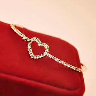 Foto 3 | Brazalete Tipo Brazalete Huoguo Estilo Moderno Con Diamantes De Imitación Dorados - Venta Internacional.