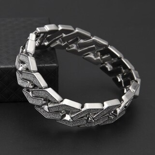 Foto 2 | Pulsera Huoguo Sand Explosion Cuban Chain Hip Hop Para Hombre - Venta Internacional.