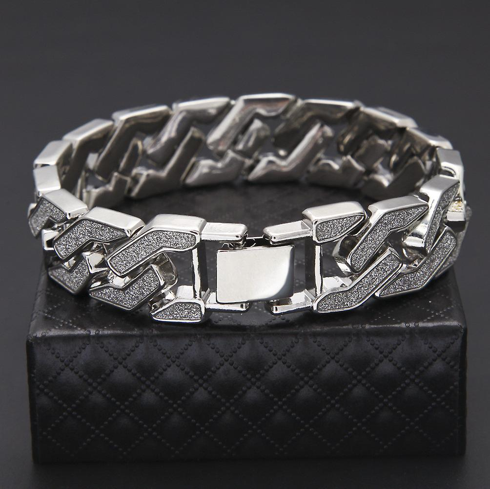 Foto 4 pulgar | Pulsera Huoguo Sand Explosion Cuban Chain Hip Hop Para Hombre - Venta Internacional.