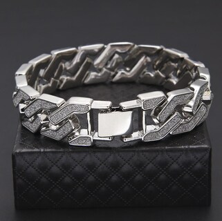 Foto 3 | Pulsera Huoguo Sand Explosion Cuban Chain Hip Hop Para Hombre - Venta Internacional.