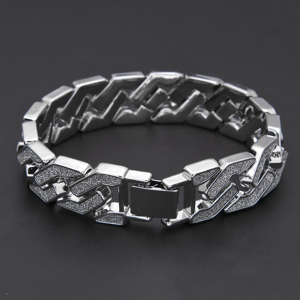 Foto 5 pulgar | Pulsera Huoguo Sand Explosion Cuban Chain Hip Hop Para Hombre - Venta Internacional.