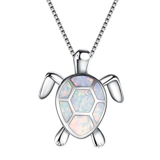 Foto 1 | Collar Huoguo Para Mujer Con Colgante De Tortuga Y Ópalo - Venta Internacional.
