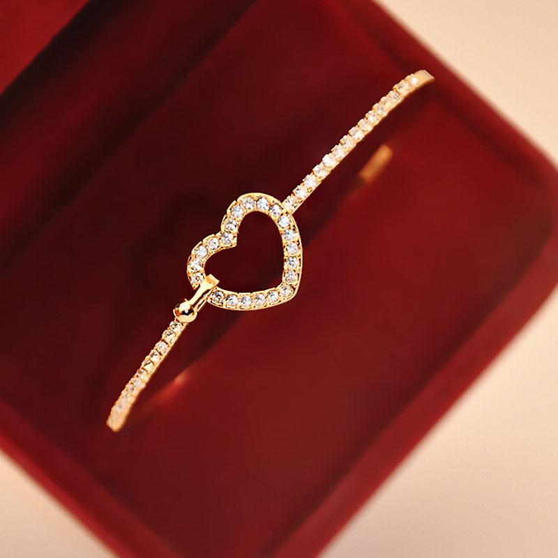 Foto 3 pulgar | Brazalete Tipo Brazalete Huoguo  Estilo Moderno  Con Diamantes De Imitación Dorados - Venta Internacional.