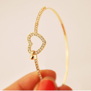 Foto 4 | Brazalete Tipo Brazalete Huoguo Estilo Moderno Con Diamantes De Imitación Dorados - Venta Internacional.